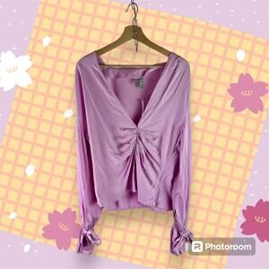 ASOS Lilac Blouse with Knot Detail